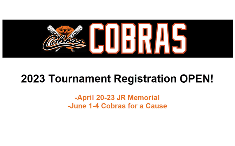 Register for 2023 Cobras Tournaments!